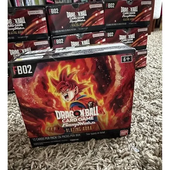Blazing Aura Dragon Ball Cards Dragon Ball Super Fusion World: Blazing Aura  Booster Box FB02 - Factory Sealed With Acrylic Case One Piece Booster Box  Acrylic Case